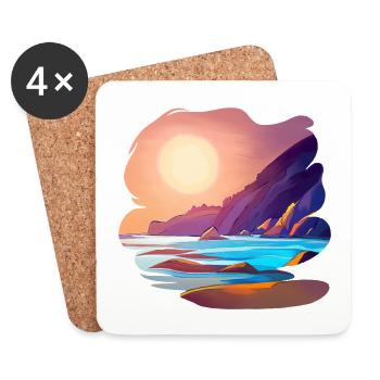 Vacances Sunrise Sea Island - Dessous de verre (lot de 4) - blanc - Devant