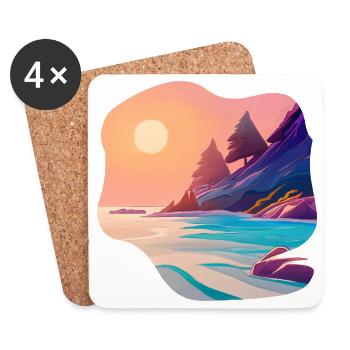 Vacances Sunrise Sea Island - Dessous de verre (lot de 4) - blanc - Devant