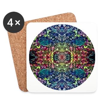 Nature Mandala Paysage Sous-marin - Dessous de verre (lot de 4) - blanc - Devant