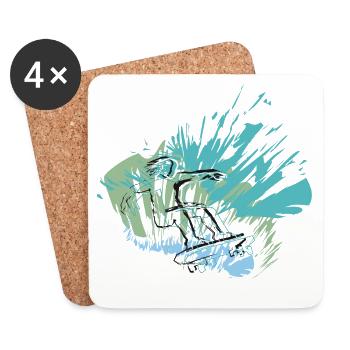 Your skater style for the halfpipe - Coasters (set of 4) - white - Front