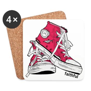 Faithful-Pink - Untersetzer (4er-Set) - Weiß - Vorne