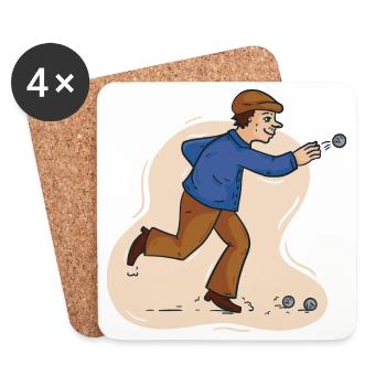Boules player Boules ball for Bouler Petanque Boule - Coasters (set of 4) - white - Front