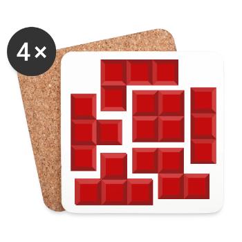 chocolate, I love chocolate, chocolate addicted - Coasters (set of 4) - white - Front