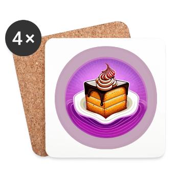 Gâteaux, tartes, pâtisserie - Dessous de verre (lot de 4) - blanc - Devant