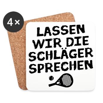 Turnier Spieler Statement Ball Racket Trainer - Untersetzer (4er-Set) - Weiß - Vorne