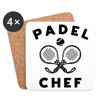 Padel Bälle Statement Schläger Spieler Training - Untersetzer (4er-Set) - Weiß - Vorne