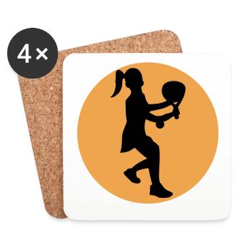 Racket Balls Coach Padel Player Training - Coasters (set of 4) - white - Front