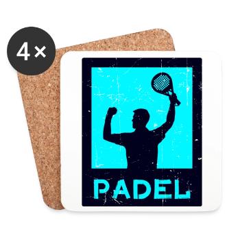 Tennis Padel Player Padel Coach Racket - Coasters (set of 4) - white - Front