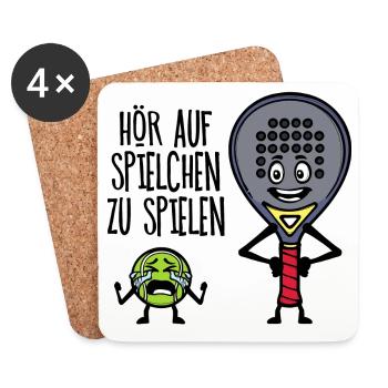Freizeit Spieler Statement Padel Ball Schläger - Untersetzer (4er-Set) - Weiß - Vorne