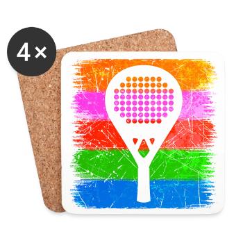 Schläger Sportart Padelspiel Tennis Aufschlag - Untersetzer (4er-Set) - Weiß - Vorne