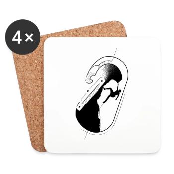 Passion climbing climbers - Coasters (set of 4) - white - Front