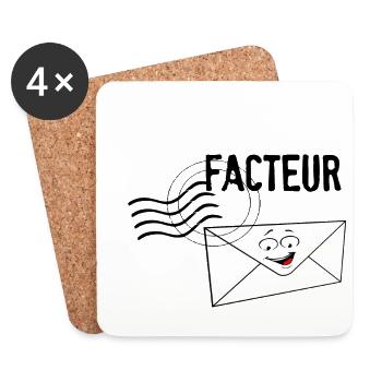 Facteur - Dessous de verre (lot de 4) - blanc - Devant