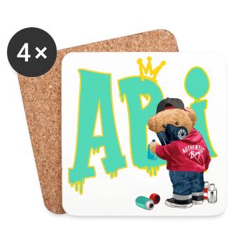 Graffiti Bär Street Hip Kunst Abitur Abi - Untersetzer (4er-Set) - Weiß - Vorne