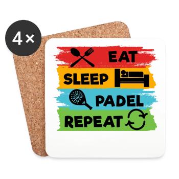 Leisure Player Padel Statement Sport Padel Game - Coasters (set of 4) - white - Front