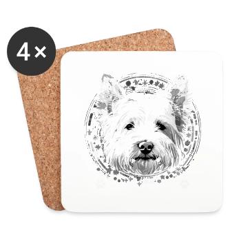 West Highland White Terrier Liebhaber - Untersetzer (4er-Set) - Weiß - Vorne