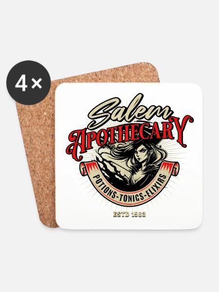Salem Apotheker-Hexe - Untersetzer (4er-Set) - Weiß