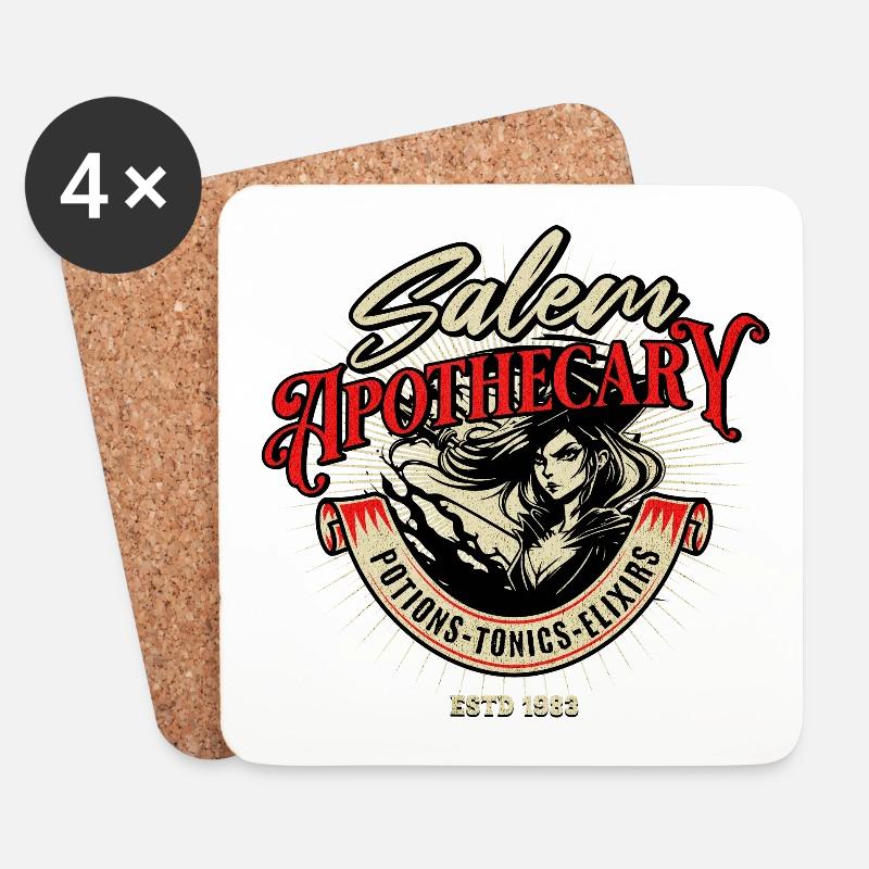 Salem Apotheker-Hexe - Untersetzer (4er-Set) - Weiß