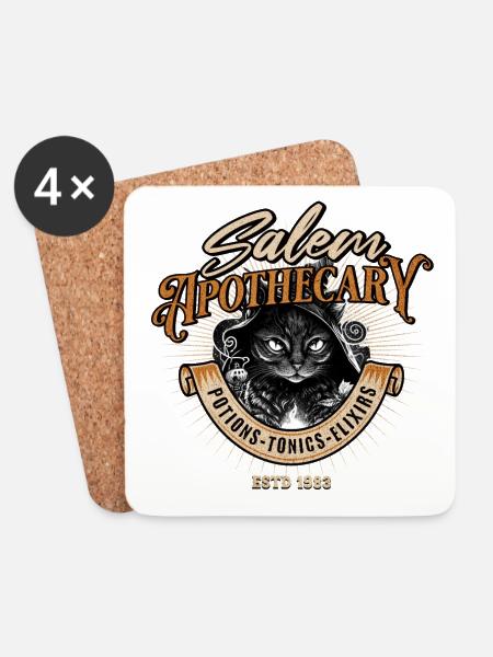 Zauberkatze Salem Apotheker - Untersetzer (4er-Set) - Weiß