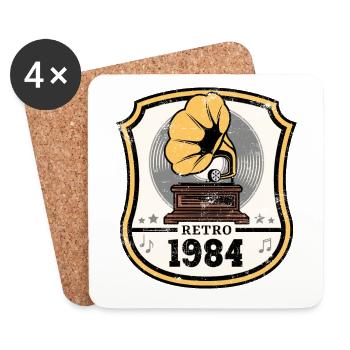 Retro 1984 - Untersetzer (4er-Set) - Weiß - Vorne