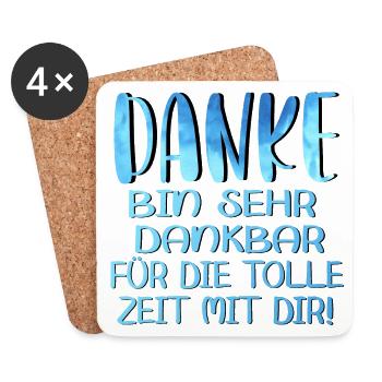 Abschiedsgeschenke - TOLLE ZEIT MIT DIR SPRÜCHE - Untersetzer (4er-Set) - Weiß - Vorne