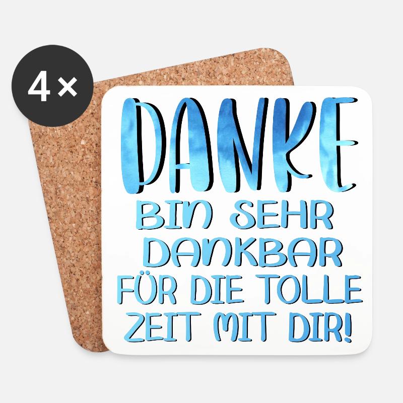 Abschiedsgeschenke - TOLLE ZEIT MIT DIR SPRÜCHE - Untersetzer (4er-Set) - Weiß