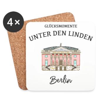 Berlin, Oper Unter den Linden - Untersetzer (4er-Set) - Weiß - Vorne