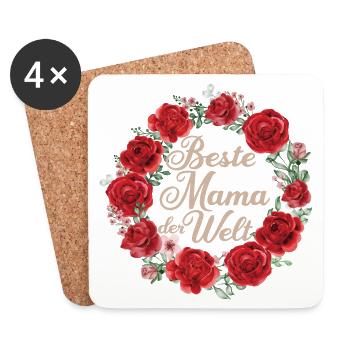 Beste Mama der Welt - Untersetzer (4er-Set) - Weiß - Vorne