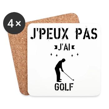 J Peux Pas J ai Golf - Dessous de verre (lot de 4) - blanc - Devant