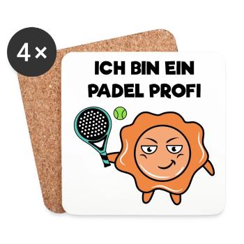 Schmetterball Spieler Padel Schläger Statement - Untersetzer (4er-Set) - Weiß - Vorne