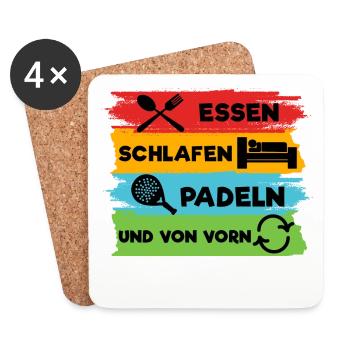Rückschlag Spieler Padel Statement Schläger Sport - Untersetzer (4er-Set) - Weiß - Vorne