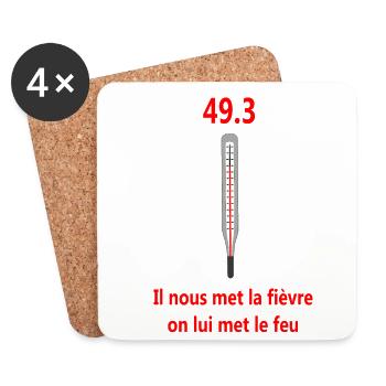 49.3 - Dessous de verre (lot de 4) - blanc - Devant