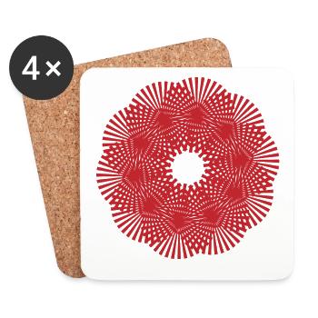 Mandala | Sonnenstrahlen | Muster - Untersetzer (4er-Set) - Weiß - Vorne