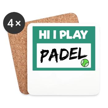 Player Padel Statement Balls Sport Padel Game - Coasters (set of 4) - white - Front