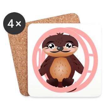 Rhönrad Kids Gymnastics - Sea otter - Coasters (set of 4) - white - Front