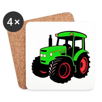 Tractor - Coasters (set of 4) - white - Front
