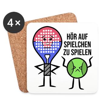 Padel Schläger Bälle Rückschlag Statement Tennis - Untersetzer (4er-Set) - Weiß - Vorne