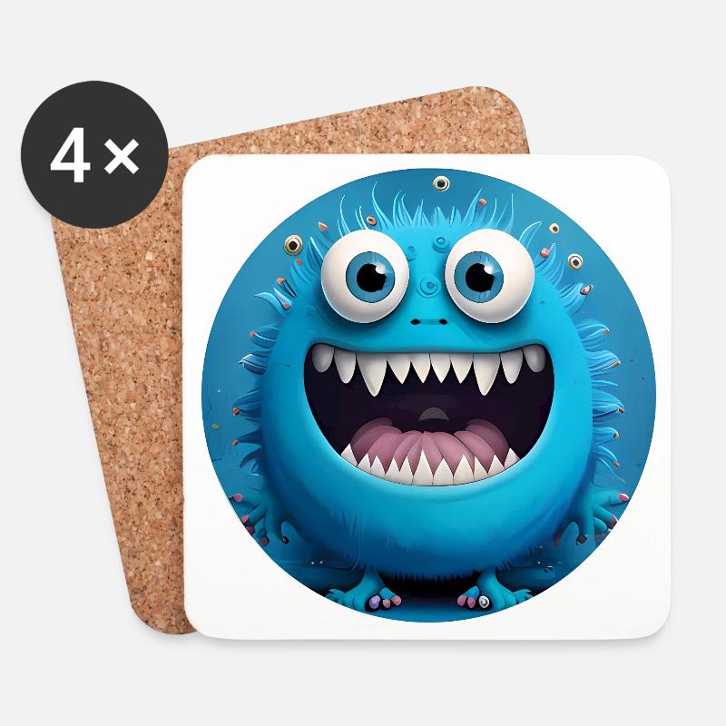 Süßes Monster - Untersetzer (4er-Set) - Weiß
