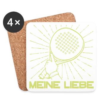 Tournoi de raquette de joueur Padel Sport - Dessous de verre (lot de 4) - blanc - Devant