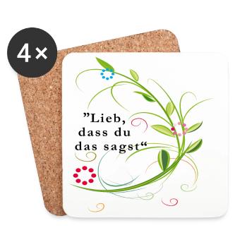 lieb, dass du das sagst - Untersetzer (4er-Set) - Weiß - Vorne