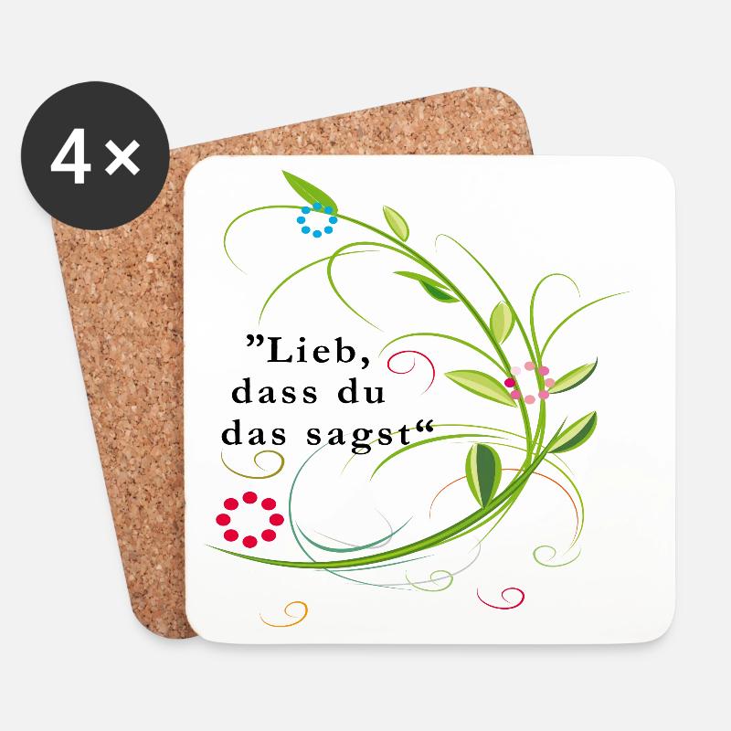 lieb, dass du das sagst - Untersetzer (4er-Set) - Weiß