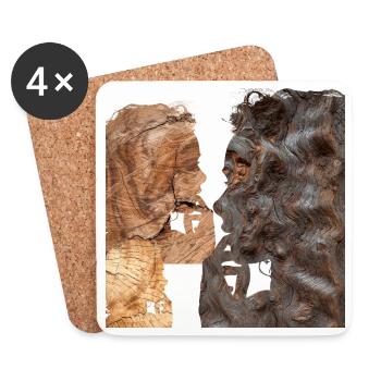 Perplexed woman profile - Coasters (set of 4) - white - Front