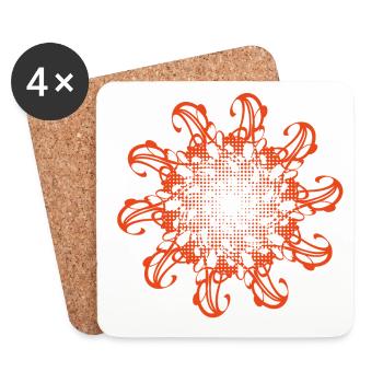 Random patterns rotated and dotted - Coasters (set of 4) - white - Front