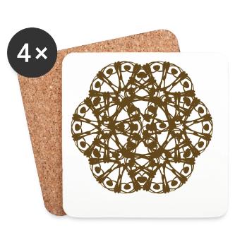 Motif aléatoire RAD tourné - Dessous de verre (lot de 4) - blanc - Devant