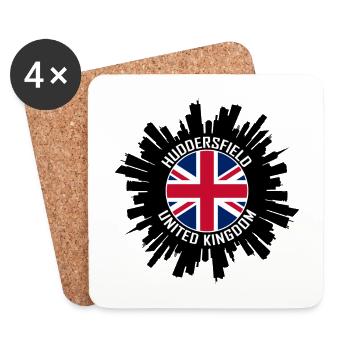 Huddersfield Skyline Uk Flag Souvenir de voyage - Dessous de verre (lot de 4) - blanc - Devant