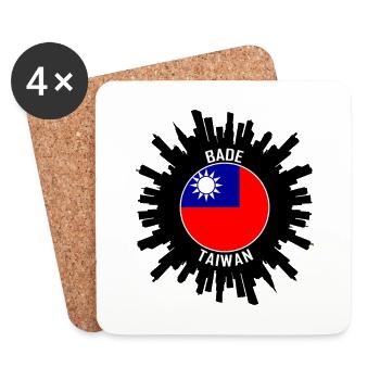 Bade Skyline Taiwan Flag Souvenir de voyage - Dessous de verre (lot de 4) - blanc - Devant