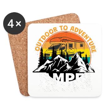 Camper Camping Holiday Gift - Coasters (set of 4) - white - Front
