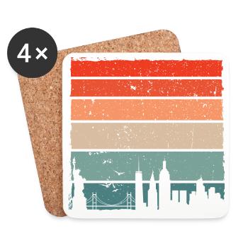 Sunset Skyline Gradient - Coasters (set of 4) - white - Front