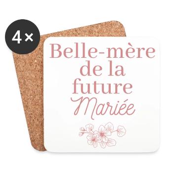 Belle-mère future Mariée. EVJF Team future mariée - Dessous de verre (lot de 4) - blanc - Devant