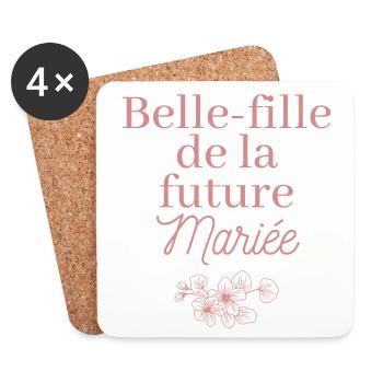 Belle-fille future Mariée. EVJF Team future mariée - Dessous de verre (lot de 4) - blanc - Devant