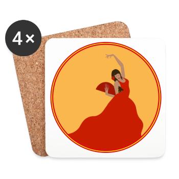 Danseur de flamenco 3 - Dessous de verre (lot de 4) - blanc - Devant